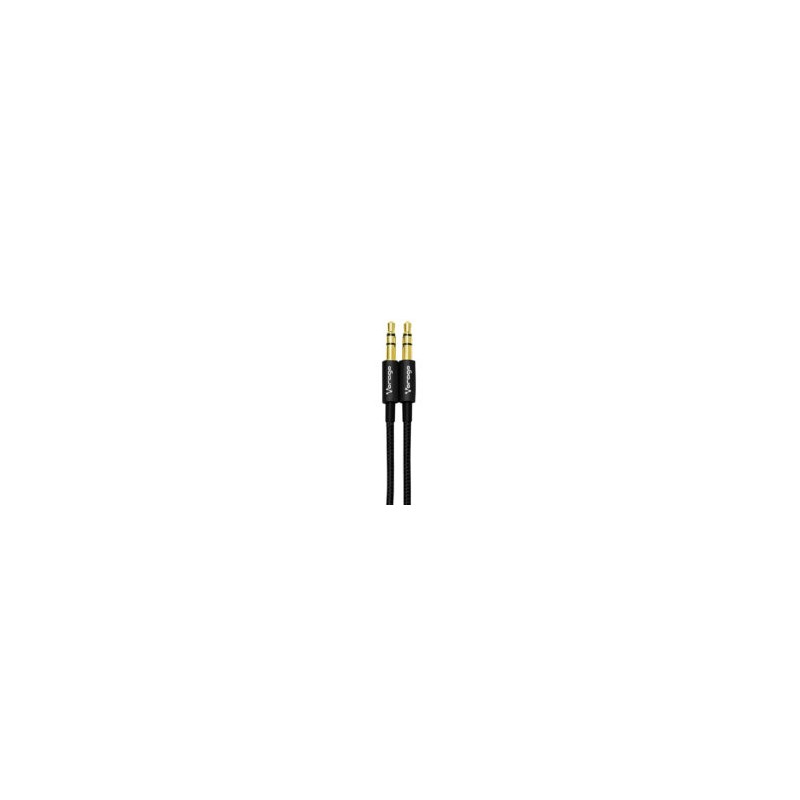 Cable de audio Vorago Negro Metálico 1M 3.5mm